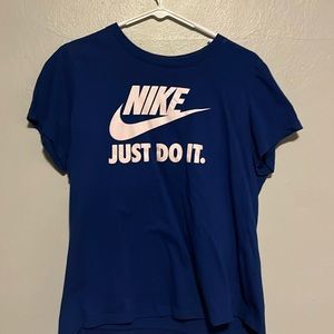 Blue and baby pink big girls Nike t-shirt